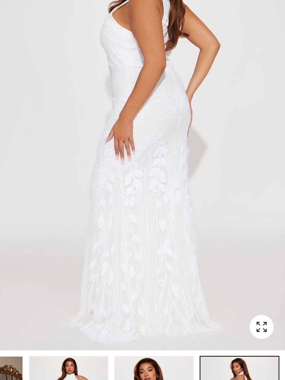 White Embellished Sleeveless Evening Dress NWT